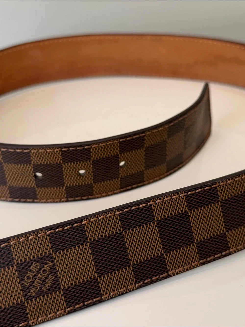 Louis Vuitton Brown Damier Ebene Inventeur Canvas Men's Belt